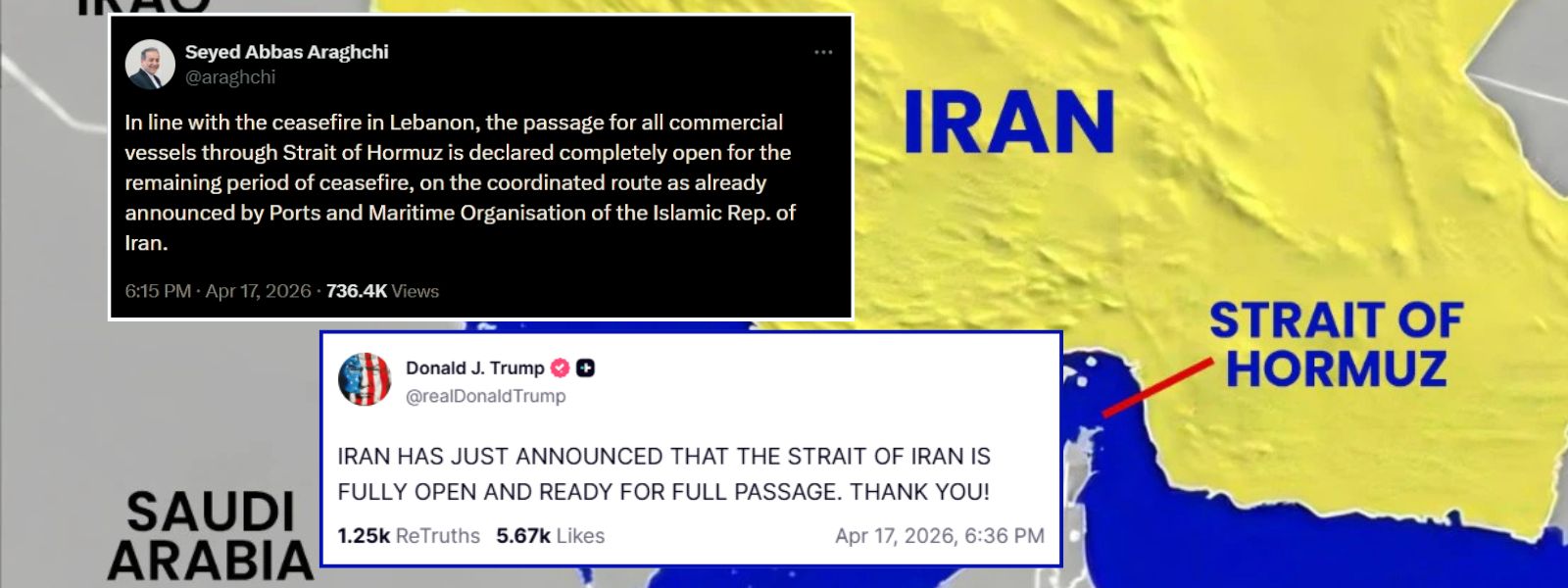 Iran Declares Strait of Hormuz Fully Open